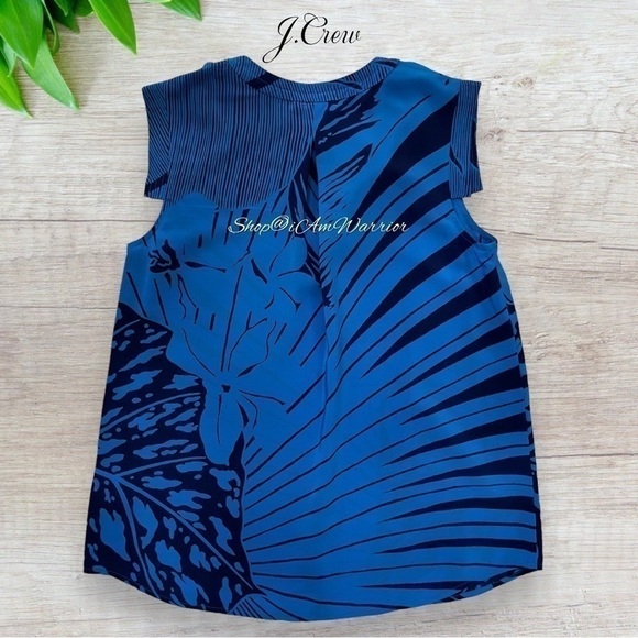 J.Crew NWT 2PC palm frond print silk top & matching linen pants *shop@iamwarrior - Picture 8 of 17